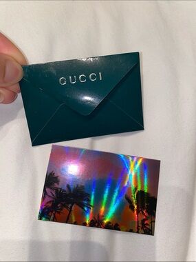 Gucci Dark Green Envelope & Holographic Palm Card